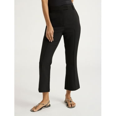 Scoop Women's Ultimate Cropped High Waisted Flare Trouser Suit Pants, 26’’ Inseam, Sizes 0-18