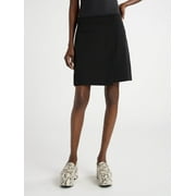 Scoop Women's Ultimate Faux Wrap Crepe Mini Skirt, Sizes 0-18