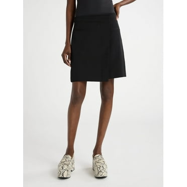 Scoop Women's Ultimate Faux Wrap Crepe Mini Skirt, Sizes 0-18