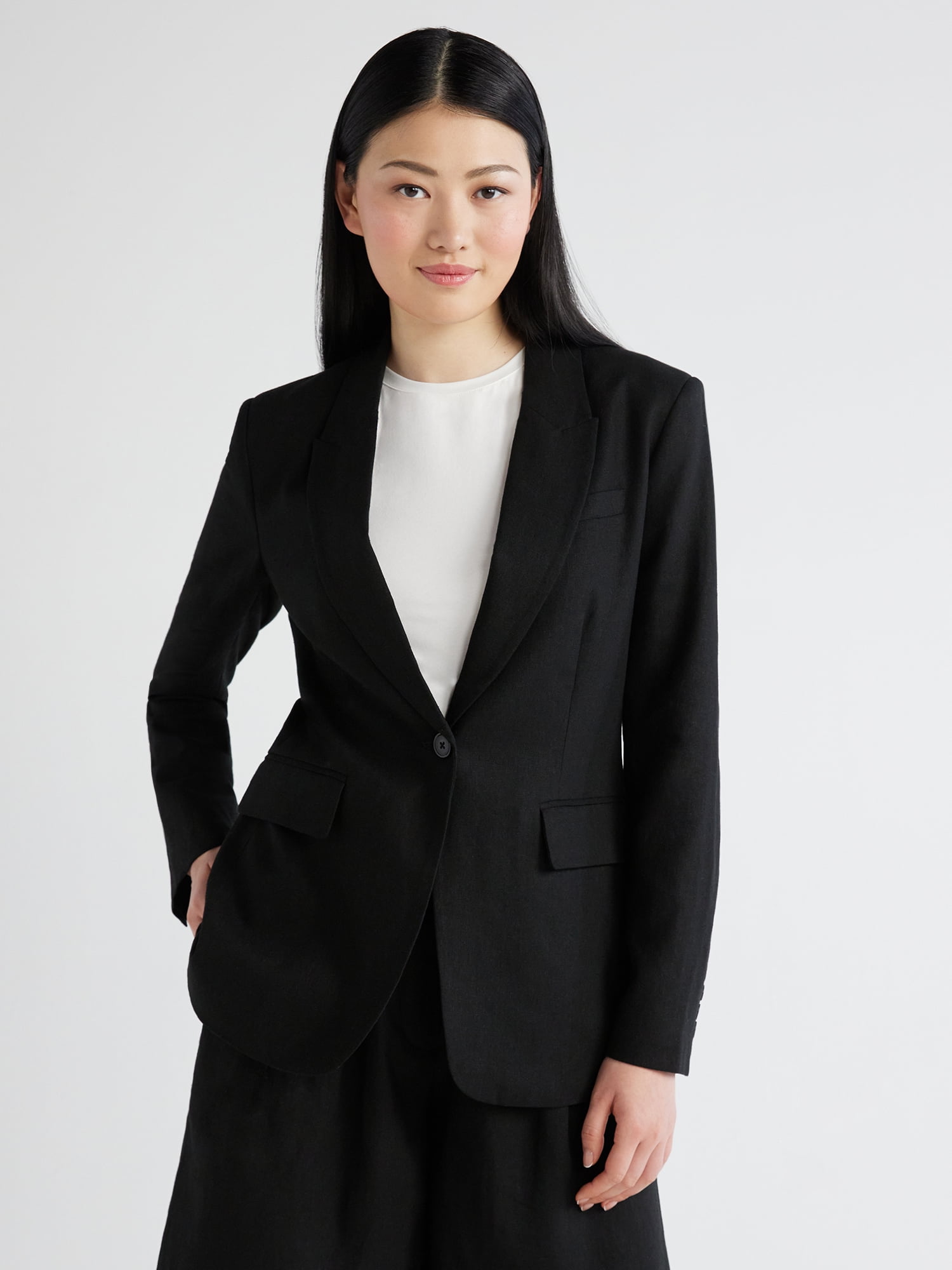 chinese dress ladies DUBLIN Italian Linen Blazer in Navy – Christina's Luxuries main image 1