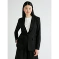 thumbnail image 1 of Scoop Women's and Women's Plus One Button Linen Blend Blazer, Sizes XS-4X, 1 of 6
