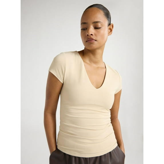 Scoop Women's and Women’s Plus Ultimate Refined Contour V Neck Tee, Sizes XS-4X