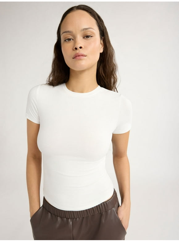 Women's Ultimate Refined Jersey Knit Fitted Baby Tee, Sizes XS-XXL