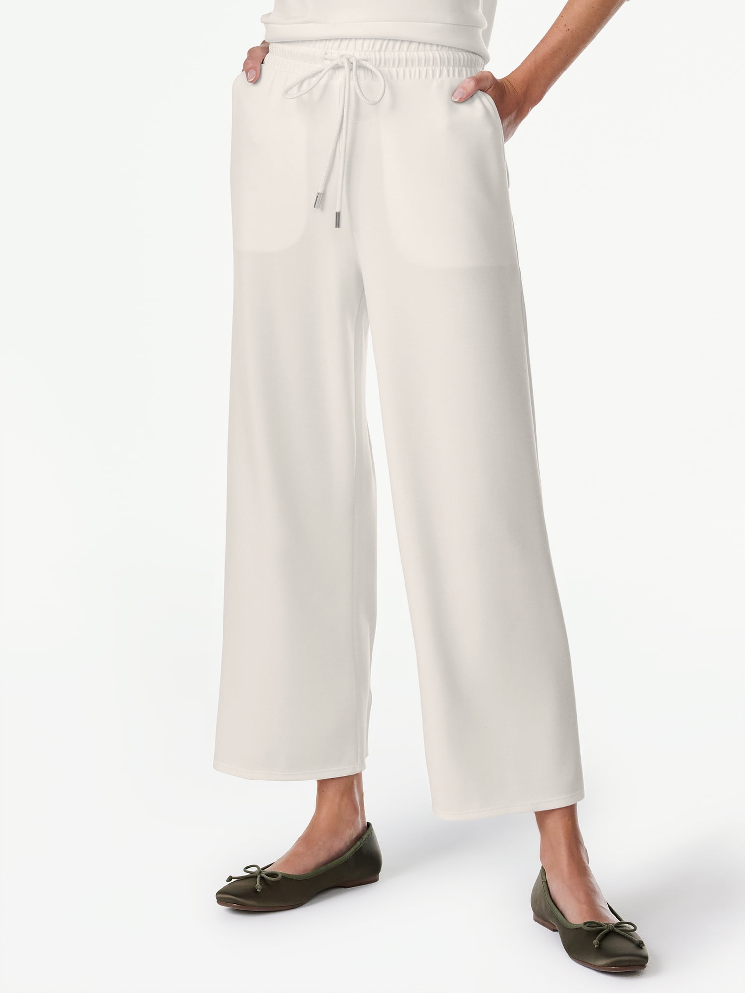 Scoop Women's and Women's Plus Ultimate Scubaknit Cropped Sweatpants, Sizes XS-4X
