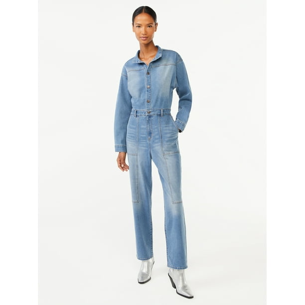 Scoop Women's Utility Denim Jumpsuit