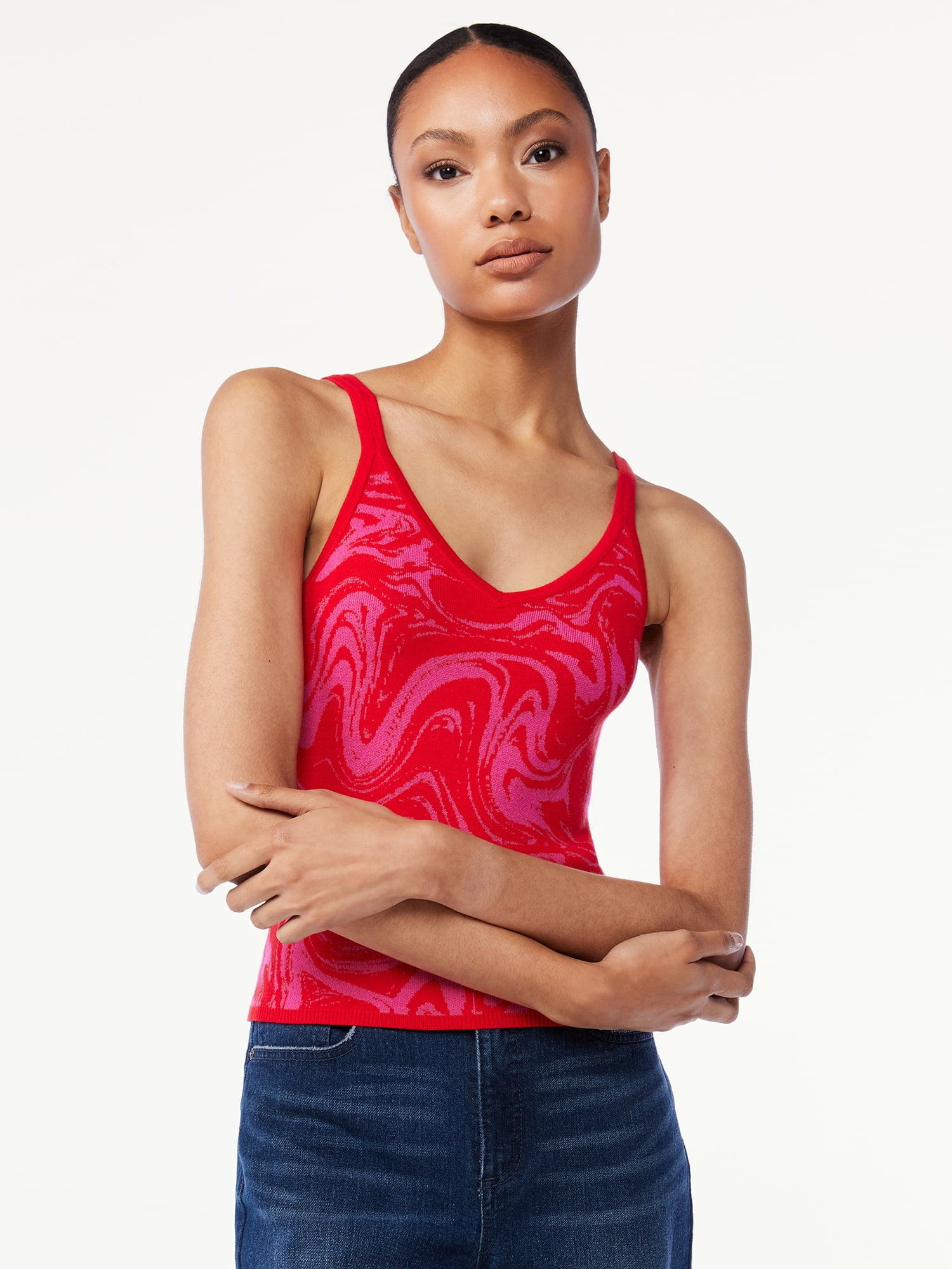 Scoop Women's VNeck Knit Tank Top