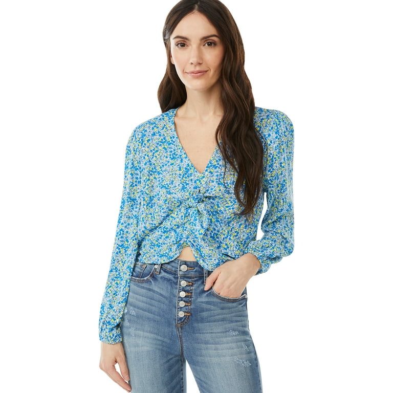knot front v neck top