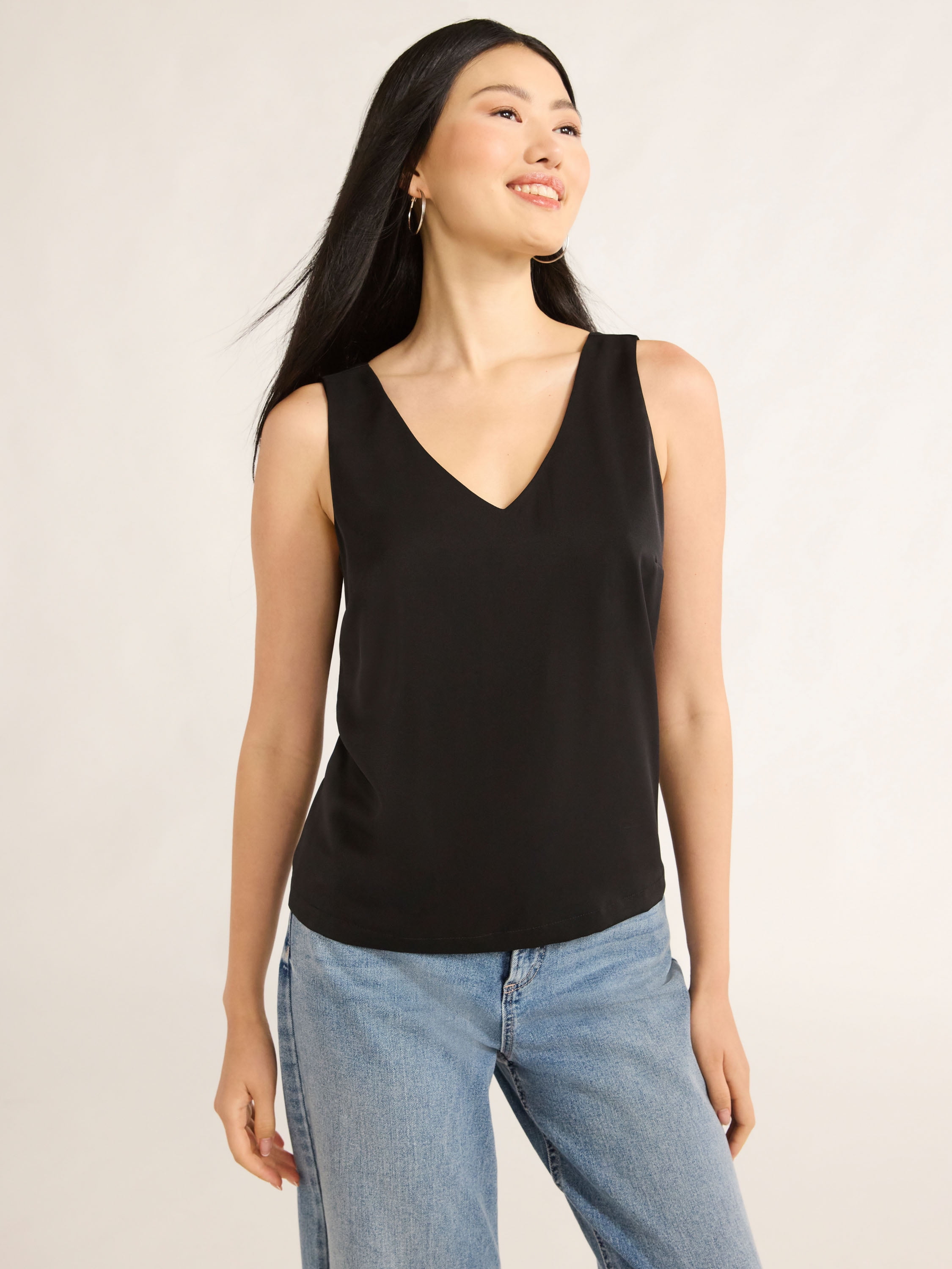 Scoop Women's Woven V-Neck Tank Top, Sizes XS-XXL - Walmart