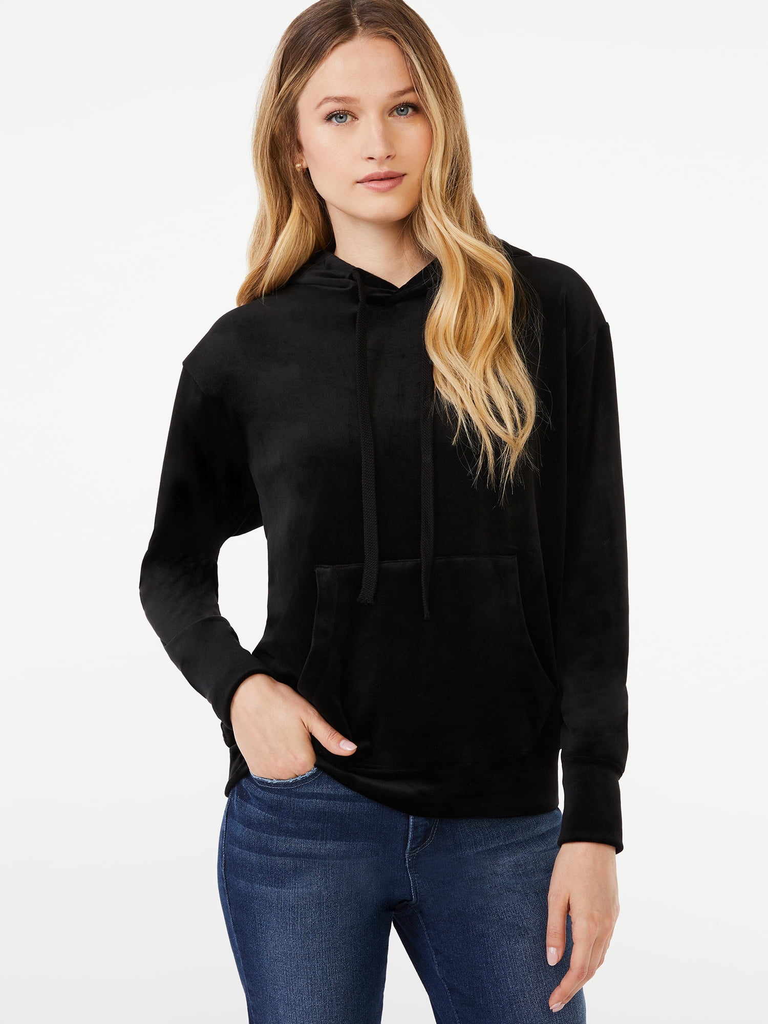 Scoop Women s Velour Sweatshirt Walmart