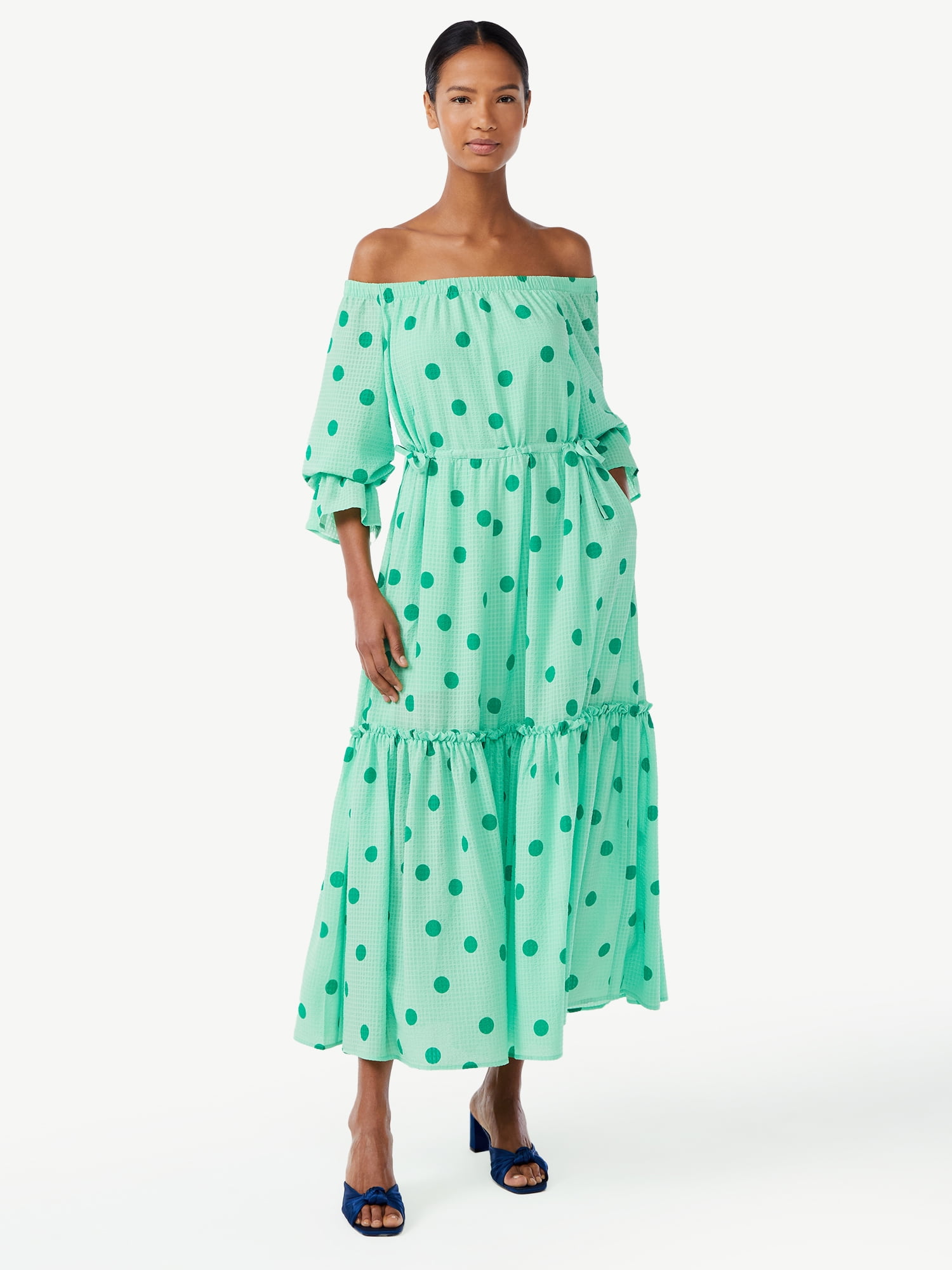 Walg off shoulder maxi cheap dress