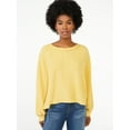 thumbnail image 1 of Scoop Women's Waffle Knit Slouch Top with Long Sleeves, 1 of 6
