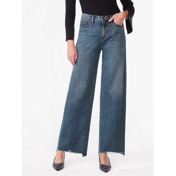 Scoop Women's Wide Leg Low Rise Jeans, Sizes 0-18 - Walmart.com