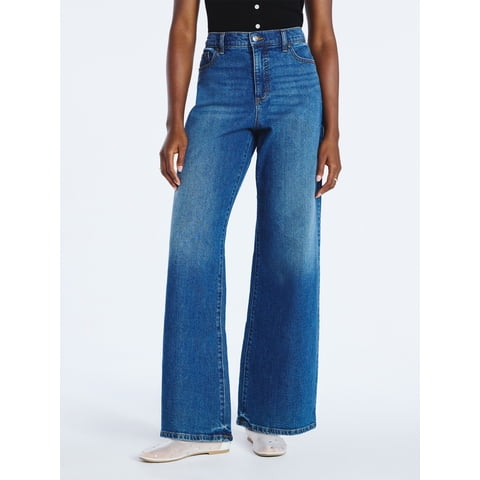 Women's Wide Leg Low Slung Jeans, 29" Inseam, Sizes 0-20