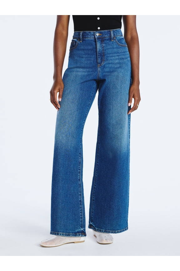 Women's Wide Leg Low Slung Jeans, 29" Inseam, Sizes 0-20