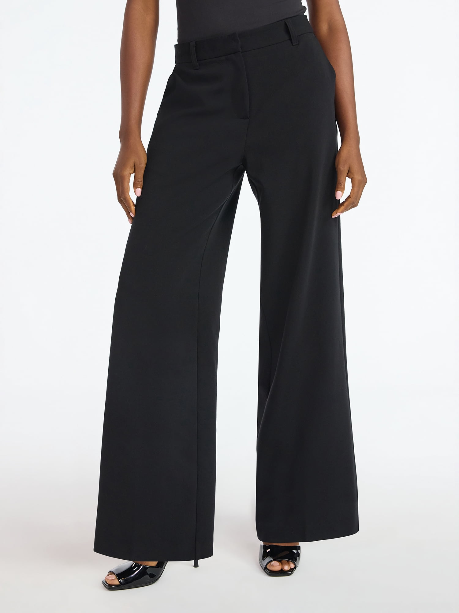 Scoop Women’s Wide Leg Trouser Pants, Sizes 0-20