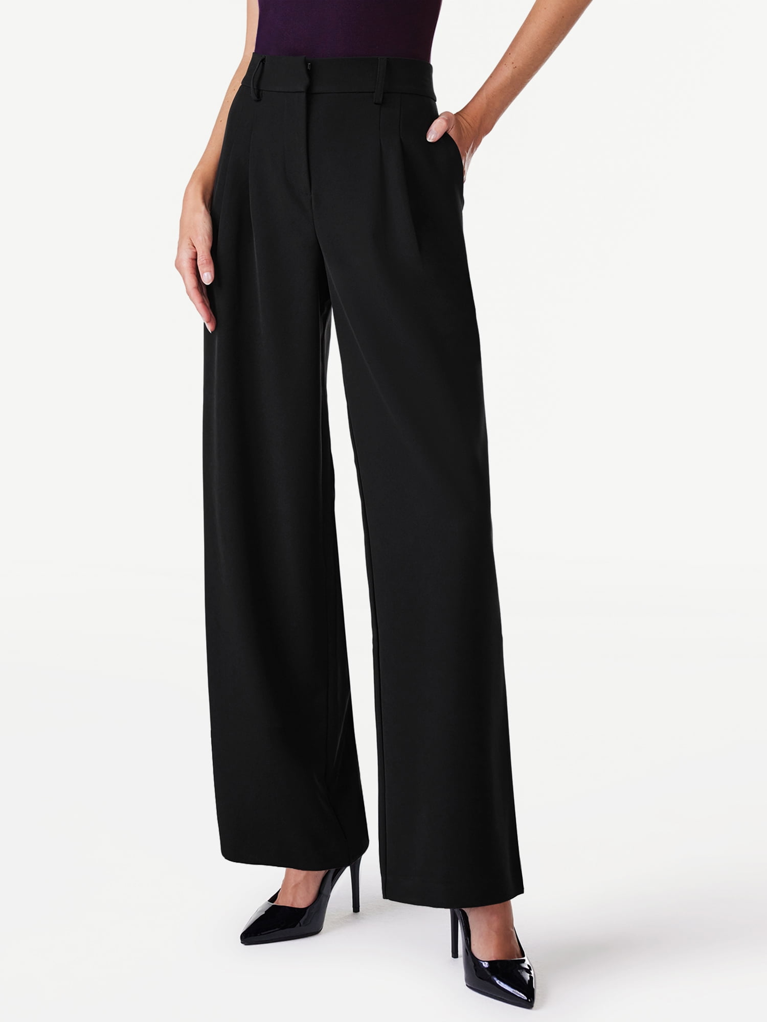 Women's Trousers with High Waist and Wide Legs