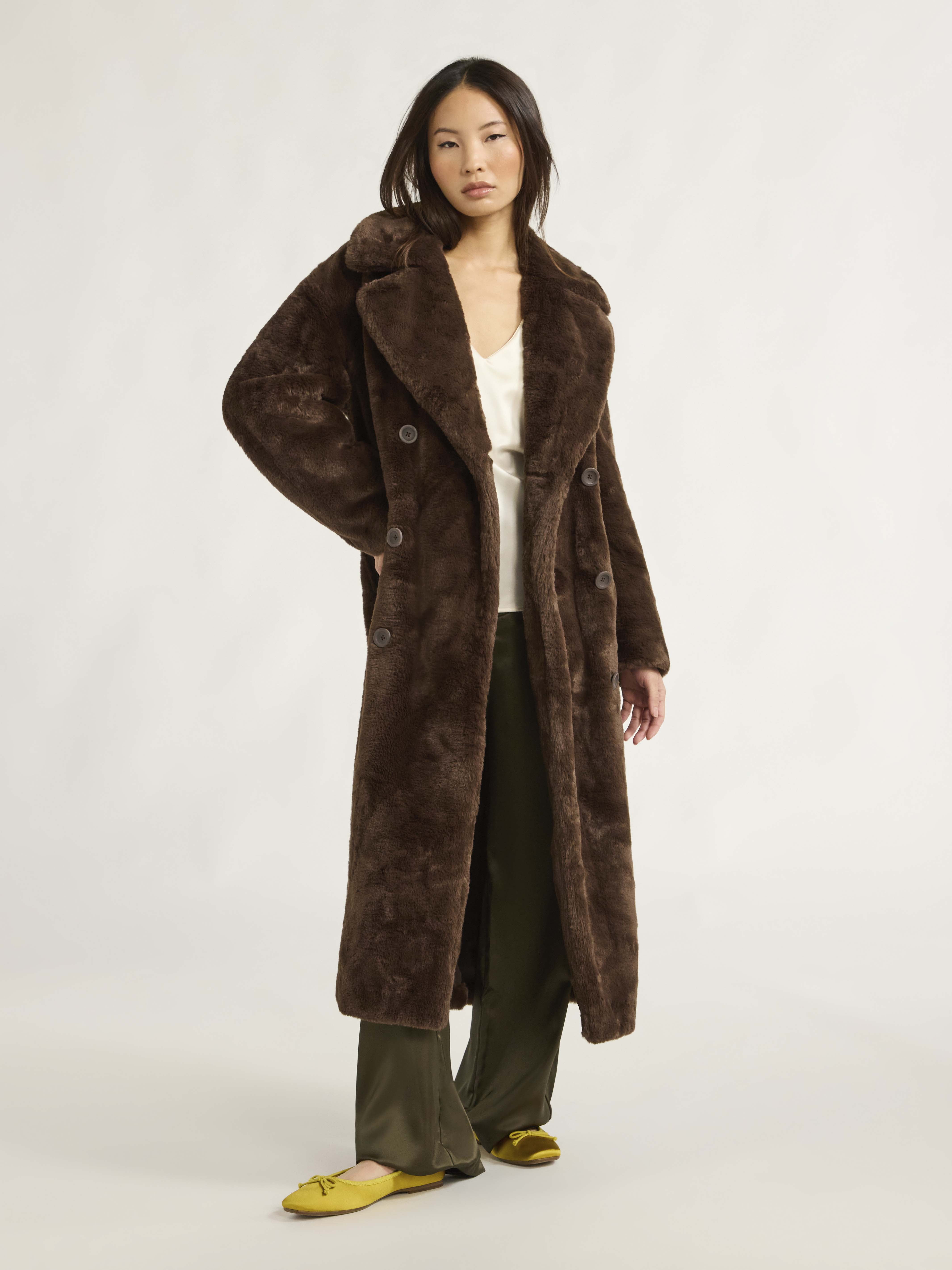 Scoop Women's & Women's Plus Faux Fur Oversized Maxi Coat, Sizes XS-4X