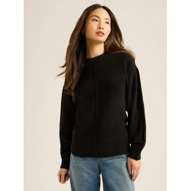 Scoop Women’s & Women's Plus Reverse Seam Crewneck Sweater, Lightweight, Sizes XS-4X