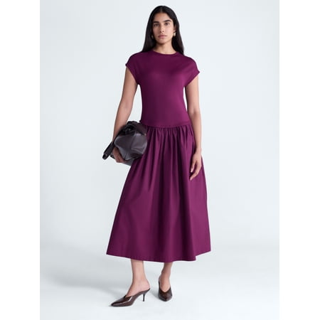 Scoop Women’s Maxi Dress with Short Dolman Sleeves, Sizes XS-XXL
