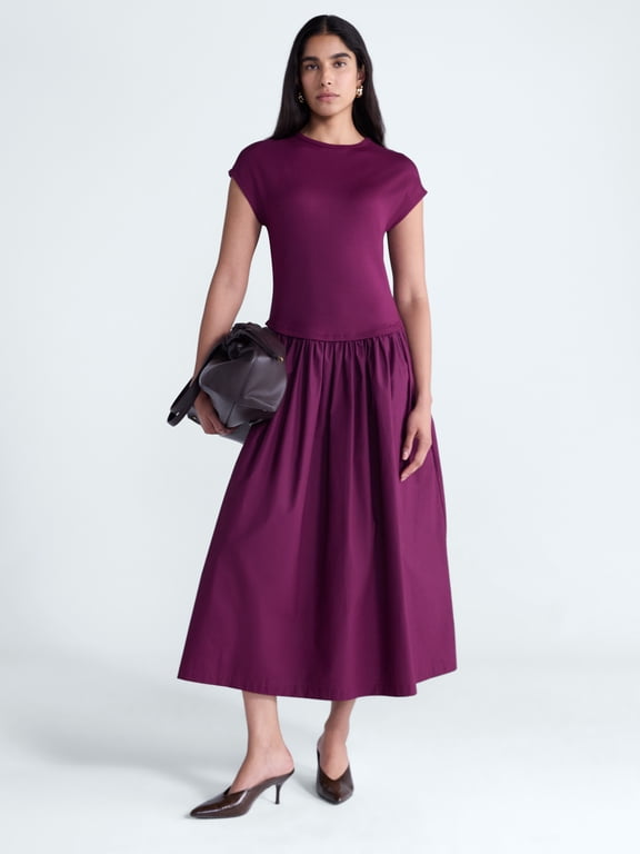 Women’s Maxi Dress with Short Dolman Sleeves, Sizes XS-XXL