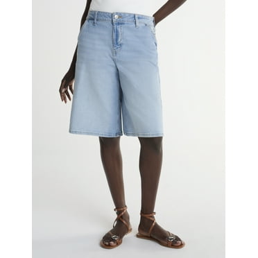 Scoop Women’s and Women’s Plus Denim Bermuda Shorts, Sizes 0-28 Plus