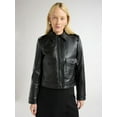 thumbnail image 1 of Scoop Women's and Women's Plus Faux Leather Cargo Pocket Jacket, Sizes XS-4X, 1 of 5
