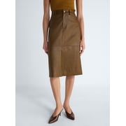 Scoop Women's and Women's Plus Faux Leather Midi Skirt, Sizes 0-28W