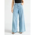 thumbnail image 1 of Scoop Women's and Women’s Plus High Rise Baggy Wide Leg Jeans, Sizes 0-28 Plus, 1 of 4