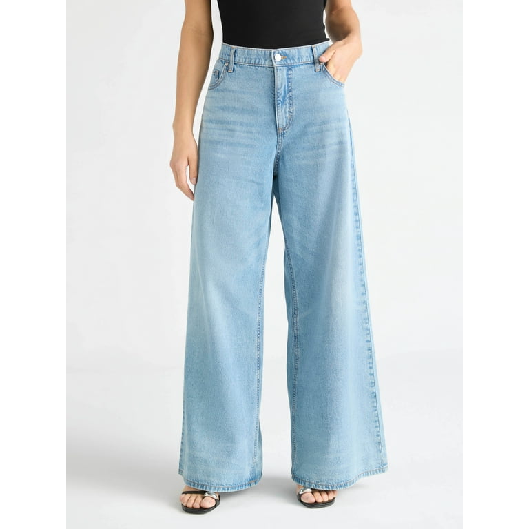 Scoop Women's and Women's Plus High Rise Baggy Wide Leg