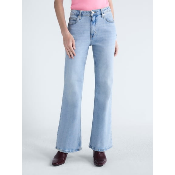 Scoop Women’s and Women’s Plus High Rise Creased Flare Jeans, 30'' Inseam, Sizes 0-28W