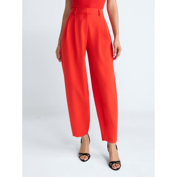 Devil Wears Prada Scoop Collection Women’s and Women's Plus High Rise Pleated Trousers, 30" Inseam, Sizes 0-26W