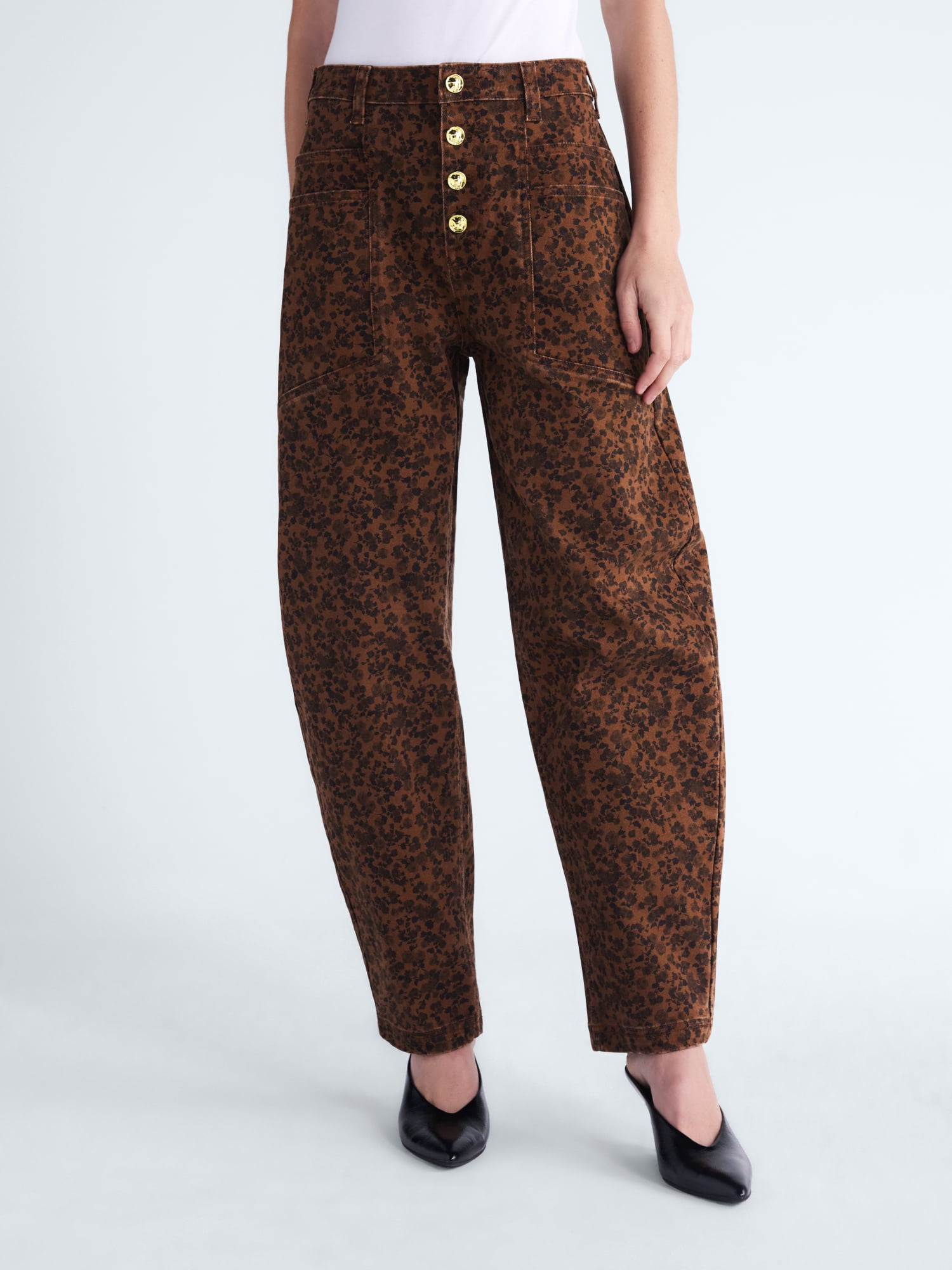 Women's and Women's Plus High Rise Tapered Leg Pants, 30'' Inseam, Sizes 0-28W