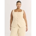 thumbnail image 1 of Scoop Women's and Women's Plus Linen Blend Longline Vest, Sizes XS-4X, 1 of 5