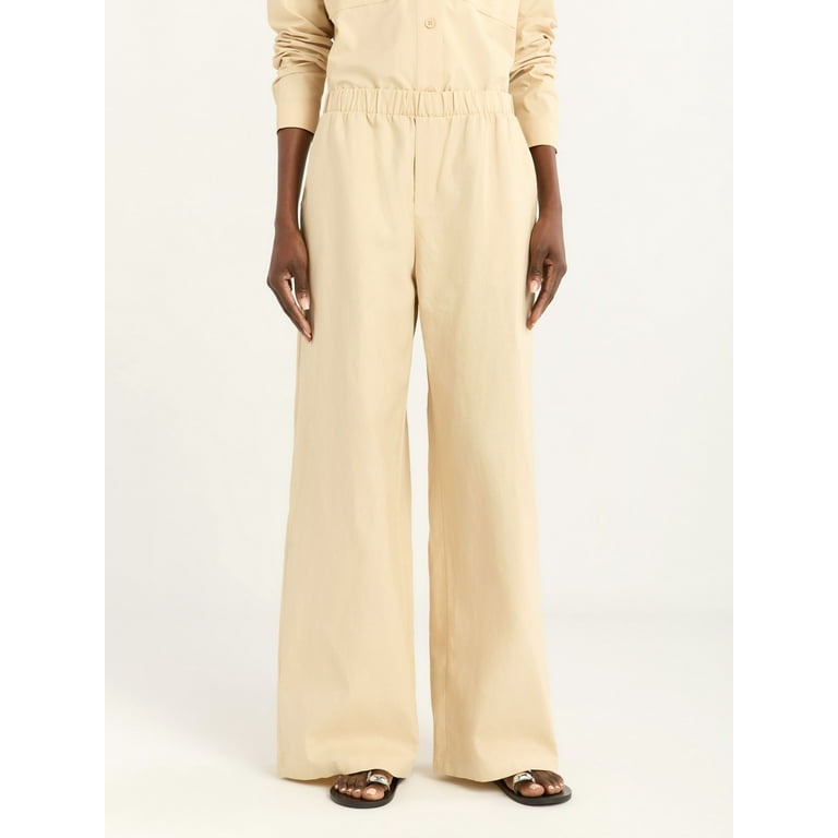 Scoop Women's Linen Wide Leg Pants - 32 Inseam - Walmart.com