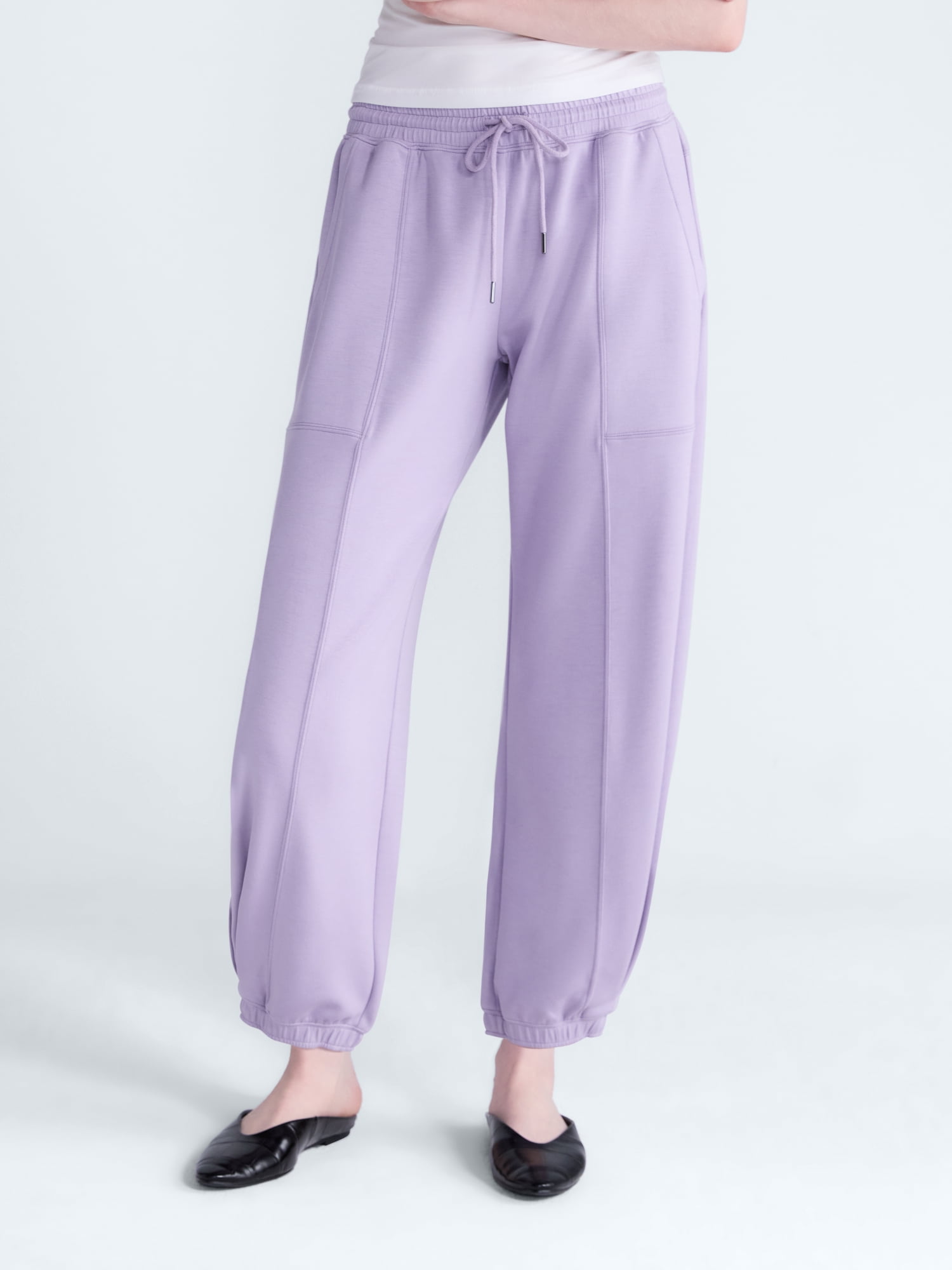 Scoop Women's and Women's Plus New Scubaknit Barrel Pants, Sizes XS-4X