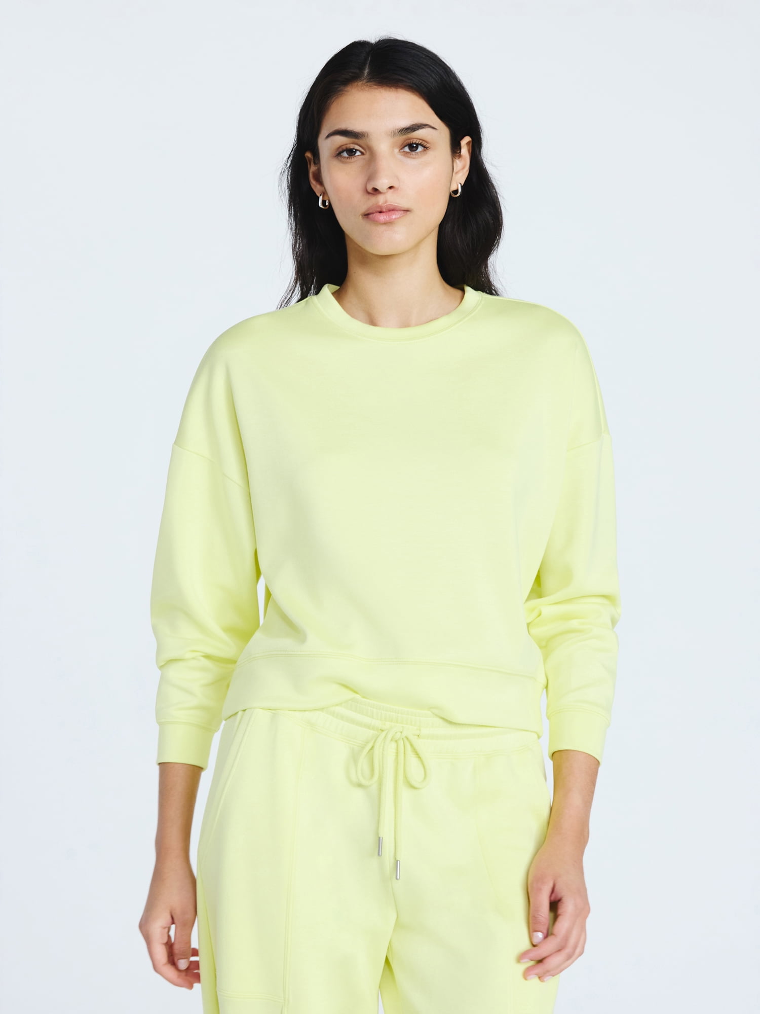 Scoop Women's and Women's Plus Scubaknit Cropped Sweatshirt with Drop Sleeves, Sizes XS-4X