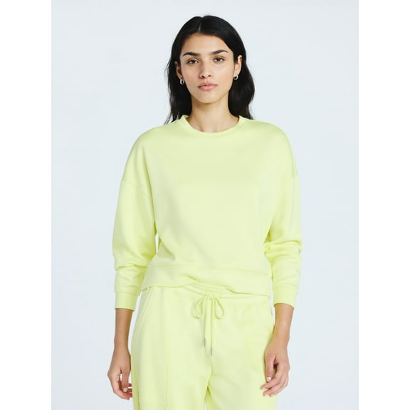 Scoop Women's and Women's Plus New Scubaknit Cropped Sweatshirt with Drop Sleeves, Sizes XS-4X