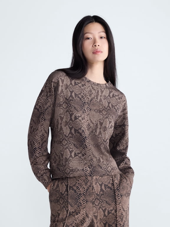 Women's and Women's Plus Scubaknit Cropped Sweatshirt with Drop Sleeves, Sizes XS-4X