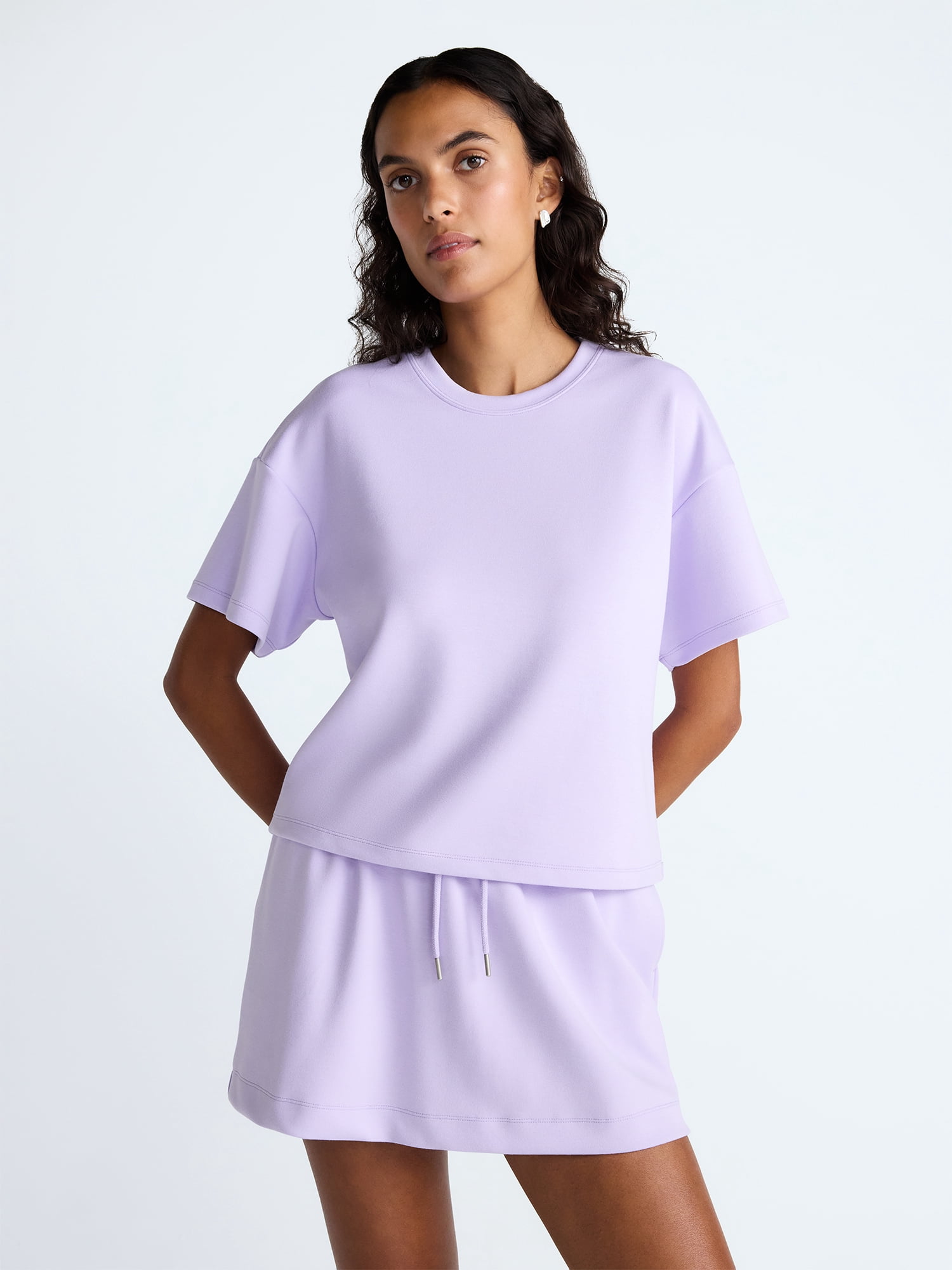 Scoop Women's and Women's Plus Scubaknit Tee with Short Sleeves, Sizes XS-4X