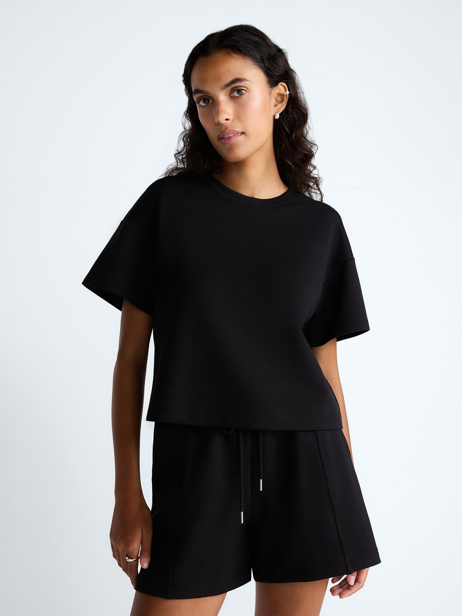 Scoop Women's and Women's Plus Scubaknit Tee with Short Sleeves, Sizes XS-4X