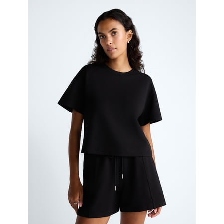 Scoop Women's and Women's Plus Scubaknit Tee with Short Sleeves, Sizes XS-4X