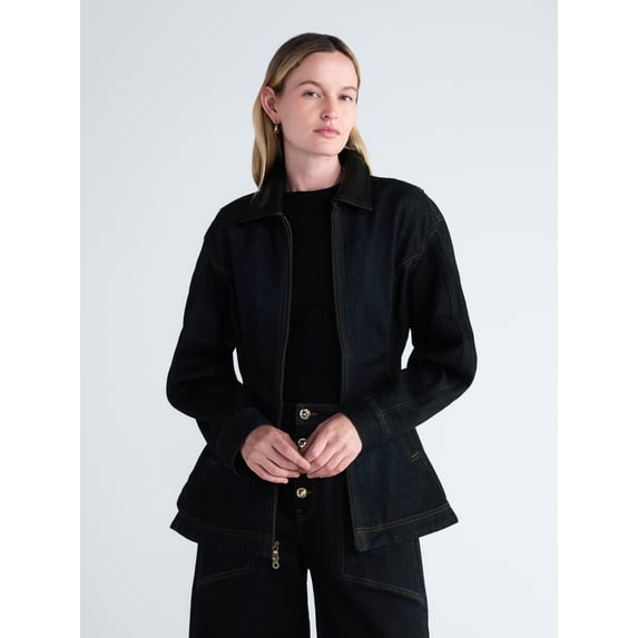 Scoop Women's and Women's Plus Peplum Denim Jacket, Sizes XS-4X