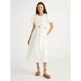 thumbnail image 1 of Scoop Women’s and Women's Plus Puff Sleeve O-Ring Dress, Sizes XS-4X, 1 of 4