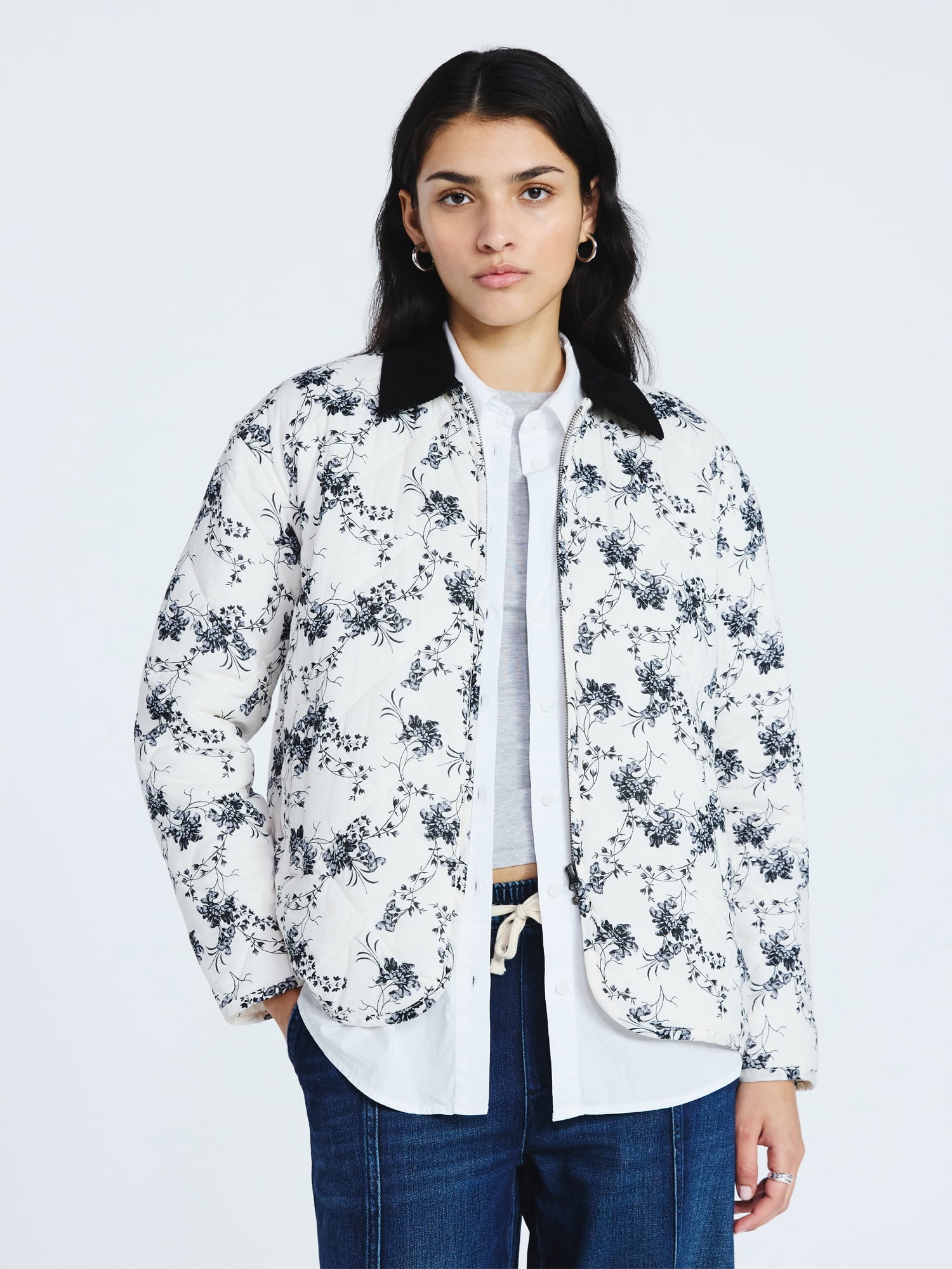 Scoop Women's and Women's Plus Cotton Quilted Chore Jacket, Midweight, Sizes XS-4X