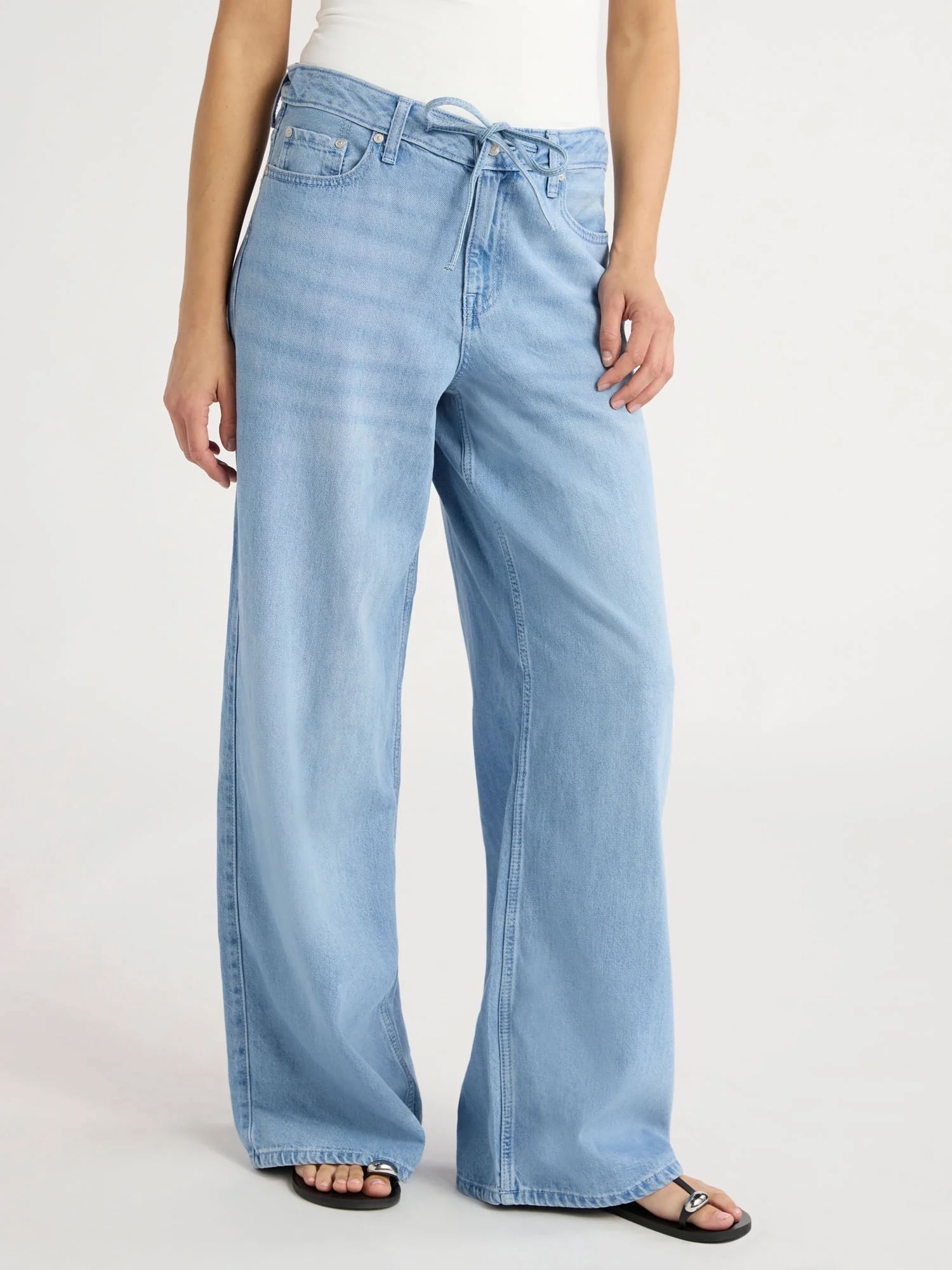 Scoop Women's Relaxed Low Slung Jeans, Sizes 0-18 - Walmart.com
