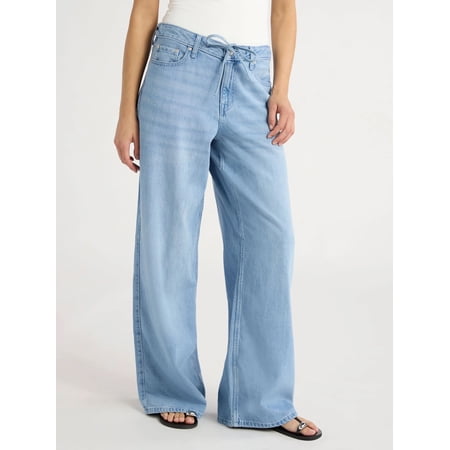Scoop Women’s Plus Relaxed Low Slung Jeans, Sizes 14W-28W