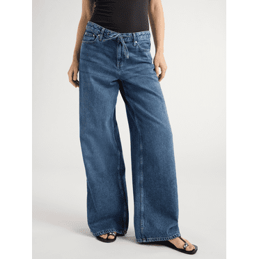 Scoop Women’s and Women's Plus Relaxed Low Slung Jeans, Sizes 0-28W