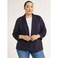thumbnail image 1 of Scoop Women's and Women’s Plus Relaxed Ultimate ScubaKnit Blazer with Scrunch Sleeves, Sizes XS-4X, 1 of 5