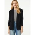thumbnail image 1 of Scoop Women's and Women’s Plus Relaxed Ultimate ScubaKnit Blazer with Scrunch Sleeves, Sizes XS-4X, 1 of 5
