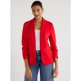 thumbnail image 1 of Scoop Women's and Women’s Plus Relaxed Ultimate ScubaKnit Blazer with Scrunch Sleeves, Sizes XS-4X, 1 of 5